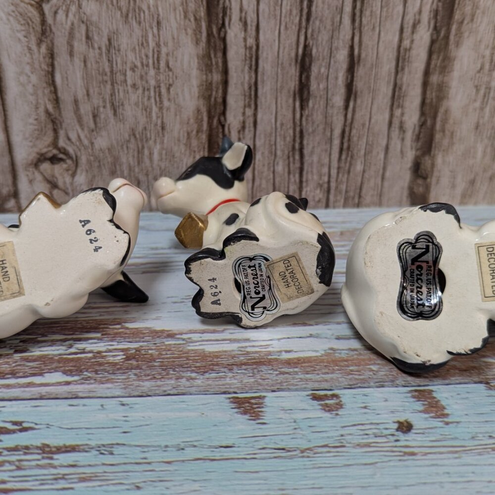 Rare Vintage 1950-1960s NORCREST Japan A624 Cow Figurines Set of 3 - Picture 6 of 8